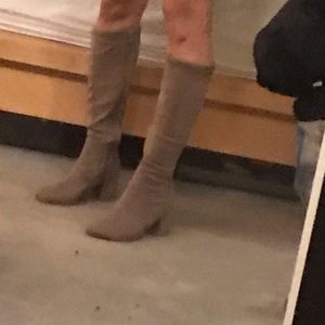 ASOS tan knee high suede boots, 7